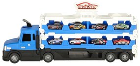 Autodráha a transportér vozidiel KIK so 10 autíčkami, modrý
