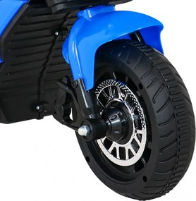 Ramiz Rýchla turistická motorka na batérie pre deti Modrá + Audio + Svetlá + Eko koža