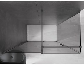 Mexen Velar, sprchový kút s posuvnými dverami 130 x 70 cm, 8mm šedé sklo, grafit brúsený, 871-130-070-41-66