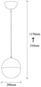 Závesné svietidlo v bielo-zlatej farbe so skleneným tienidlom ø 20 cm Bastos – Opviq lights