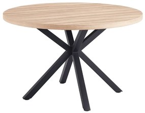 Jedálenský stôl, dub sonoma/čierna, priemer 120 cm, MEDOR