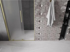 Mexen Velar, posuvné sprchové dvere do otvoru 100 cm, 8mm sklo námraza, zlatá matná, 871-100-000-31-55