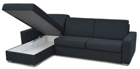 Rozkladacia rohová sedacia súprava LEKA lv. modrá s úložným priestorom, do L