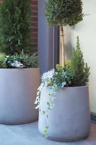 Kvetináč VEKRA, sklolaminát, výška 40 cm, betón-dizajn, šedý