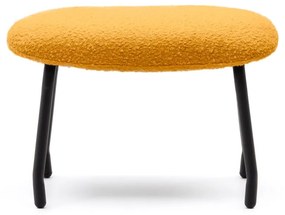 Taburet z textílie buklé v horčicovej farbe Belina – Kave Home