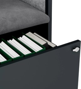 Akustická kabína SALLY MentalBox 600 mm – antracitový korpus, sivé sedadlo