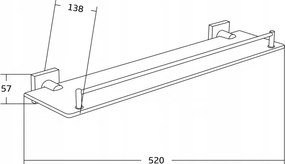 Mexen príslušenstvo, RUFO polička sklenená, čierna, 7050937-70