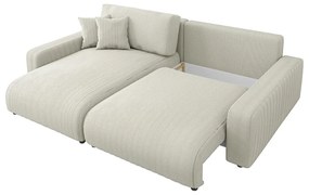 Krémová menčestrová rozkladacia rohová pohovka (variabilná) Sara – Ropez