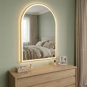 Rea Dart, LED zrkadlo 60x100cm, zlatá matná, HOM-06519