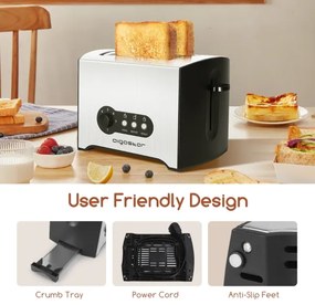 Aigostar - Hriankovač s dvomi otvormi 900W/230V chróm