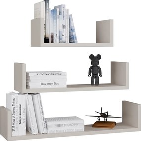 Sada 3 ks nástěnných polic Mobi kašmírová