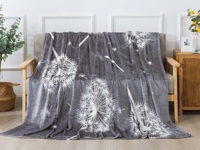 XPOSE® Mikroplyšová  deka PÚPAVY  - sivá 140x200 cm
