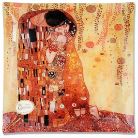 Sklenená tácka 30x30 cm Gustav Klimt The Kiss, CARMANI