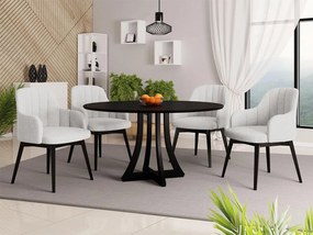 Okrúhly stôl Dagerto FI 120 so 4 stoličkami ST105 05, Dostupné poťahy: Baloo 2072, Farby: čierna