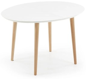 Biely rozkladací jedálenský stôl s bielou doskou 90x120 cm Oqui – Kave Home