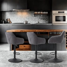 Otočná barová stolička s výškovým nastavením Avola (54850003), sivá