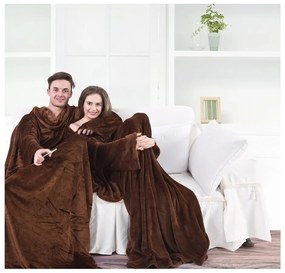 Hnedá televízna deka z mikrovlákna DecoKing Henry, 150 × 180 cm