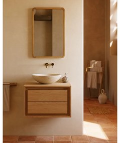 Hnedá závesná skrinka pod umývadlo z teakového dreva 60x40 cm Kenta – Kave Home