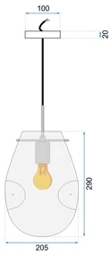 Toolight - Škandidávske závesné svietidlo APP329-1CP, strieborná, OSW-00329