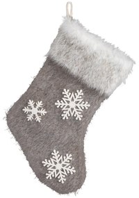 VIANOČNÁ PONOŽKA NA KRB SNOWFLAKE 22X45 CM SVETLOHNEDÁ