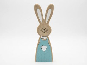 Drevený králik LAPINA XL s farebnými šatami, 18 cm Farba: Ružová