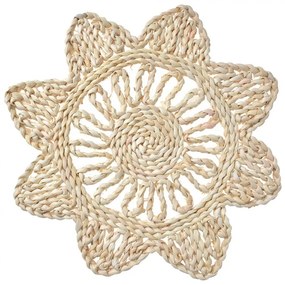 Prírodné slamené okrúhle prestieranie Boho v tvare hviezdy - Ø 34*1 cm
