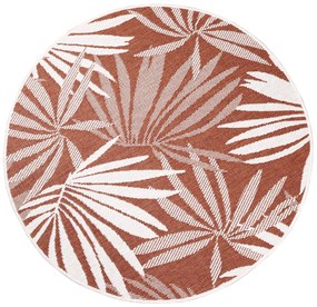 Dekorstudio Obojstranný okrúhly koberec na terasu DuoRug 5771 - tehlový Priemer koberca: 120cm