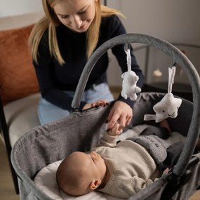 Detské hojdacie kreslo 4v1 Moon 35 sivé