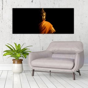 Obraz - Zlatá socha Budhu (120x50 cm)