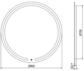 Mexen Rose, LED kúpeľňové zrkadlo s podsvietením 80x80 cm, 6000K, ochrana proti zahmlievaniu, 9810-080-080-611-00