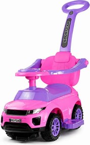 LEAN CARS Jazdítko s tlačnou rukoväťou 614W, ružové