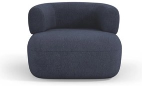 Tmavomodré kreslo z textílie buklé Jenny – Micadoni Home