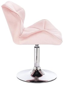 LuxuryForm DESIGN Stolička MILANO VELUR na striebornom tanierii - svetlo ružová