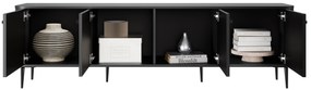 TV stolík Vesper 4D 187 cm - čierny / čierne nohy