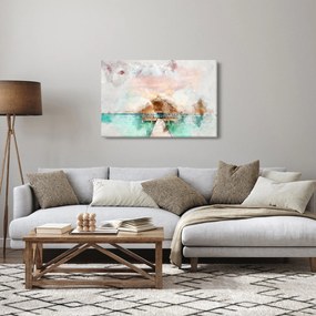 Obraz - Maledivy, drevené mólo (90x60 cm)