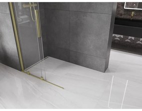 Mexen Velar, posuvné dvere do otvoru typ Walk-In 110 cm, 8mm číre sklo, zlatá matná, 871-110-000-03-55