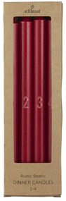 Ib Laursen Adventné sviečky 1-4 Red – set 4 ks
