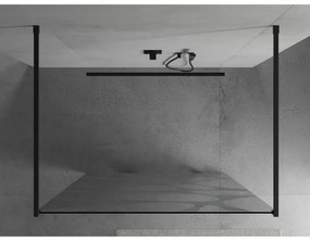Mexen Kioto, priechodná sprchová zástena 120 x 200 cm, 8mm sklo číre/biely vzor, 2x čierna stabilizačná rozpera, 800-120-002-70-97