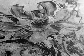 Obraz maľované kvety leta v čiernobielom prevedení Varianta: 120x80