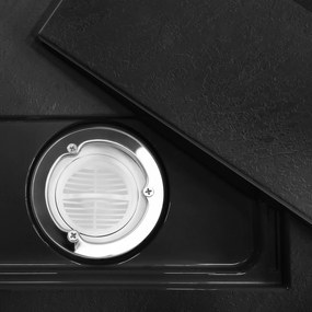 Rea Bazalt Carrara, SMC sprchová vanička 90x90, čierna-kamenný vzor, REA-K7003