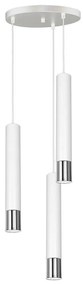 Luster na lanku NEST 3xGU10/8W/230V biela/lesklý chróm