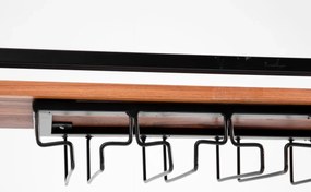 furniture-nabytek.cz - Masívna závesná polica Aro z kovu a dreva, lakovaná, hnedá – 80 cm
