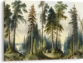 Obraz - Vintage krajina lesov (70x50 cm)