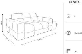 Tmavomodrá zamatová pohovka 156 cm Kendal - Micadoni Home