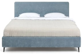 Modrá čalúnená dvojlôžková posteľ s roštom 160x200 cm Noira Slim – Bonami Selection