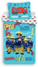 Jerry Fabrics Bavlnené obliečky Požiarnik Sam "Team" 140x200/70x90 cm