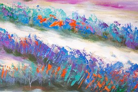 Maľovaný obraz na stenu LÚKA  120x40 cm