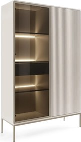 Dvojdverová vitrína Sento (WTSZ104) so zásuvkou, LED osvetlením, kašmír