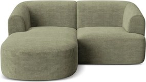 Zelená menčestrová rohová pohovka (ľavý roh/s leňoškou) Campi – Cosmopolitan Design