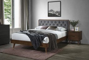 HALMAR Drevená posteľ Sidy 160x200 cm manželská posteľ sivá/orech